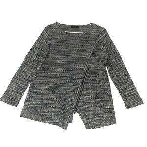 Comfy USA Gray‎  Stretch Zip Front Knit Sweater Cardigan Top Small Made in USA